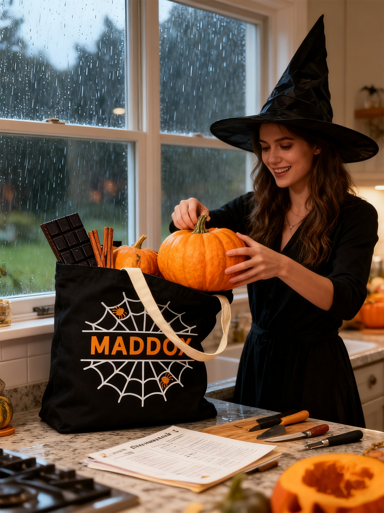 Halloween Spider Web Custom Treat Bag